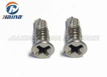 304 316 tornillos de perforación de acero inoxidables de la cabeza Phillips de la cabeza del uno mismo plano de la impulsión