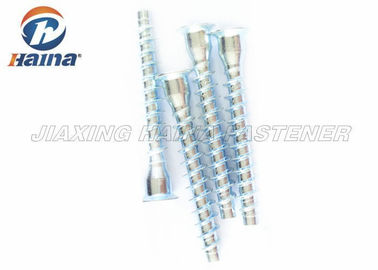 El cinc industrial de las sujeciones del color blanco plateó el tornillo 5 x 50/7 x 50 de Confirmat del zócalo del hex.
