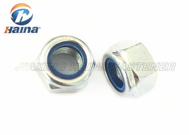Nueces plateadas cinc blanco del acero de carbono DIN985, tuerca de fijación de nylon M16 del parte movible